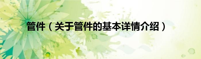 开云体育 开云官网管件（关于管件的基本详情介绍）(图1)
